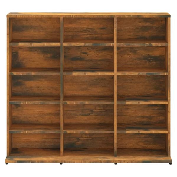 vidaXL Етажерка за дискове опушен дъб 100x23x89,5 см инженерно дърво