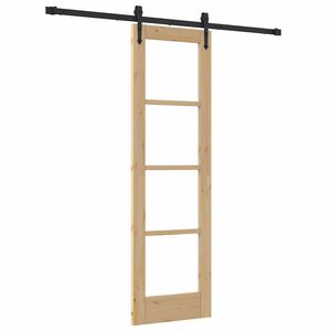 vidaXL Преплъзваща се врата 61 x 198,5 см Естествен