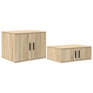 vidaXL Шкаф за съхранение 2 бр. Сонома дъб 127 x 41 x 40 см
