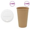 vidaXL хартиени чаши за кафе с капачки 1000 бр. 16oz 400ml