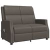 vidaXL 2-местен масажен реклайнер, сиво, изкуствена кожа