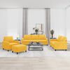 vidaXL Комплект дивани от 4 части с възглавници, жълт, кадифе
