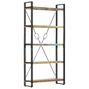 vidaXL Библиотека с 5 рафта, 90x30x180 см, регенерирано дърво масив