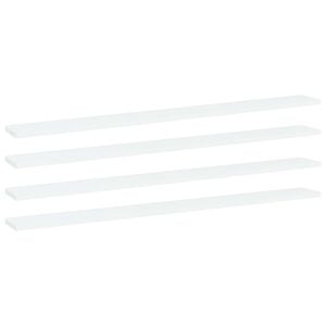 vidaXL Рафтове за етажерка, 4 бр, бели, 100x10x1,5 см, ПДЧ