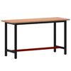 vidaXL Работна маса 150x55x81,5 см масивно дърво бук и метал