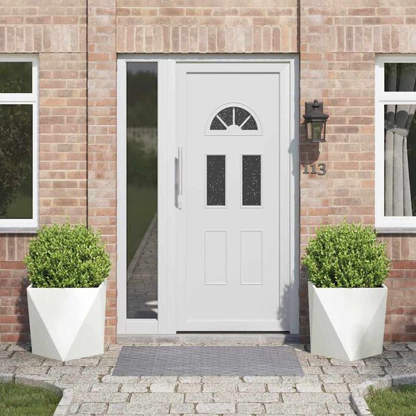 vidaXL Кашпа 2 pcs Бяло 50 x 50 x 50 cm Стомана