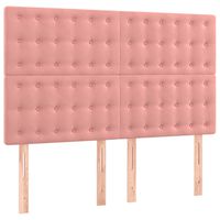 vidaXL Горни табли за легло, 4 бр, розова , 72x5x78/88 см, кадифе