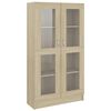 vidaXL Шкаф витрина, дъб сонома, 82,5x30,5x150 см, инженерно дърво