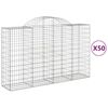 vidaXL Габионни кошници арка 50 бр 200x50x120/140см поцинковано желязо