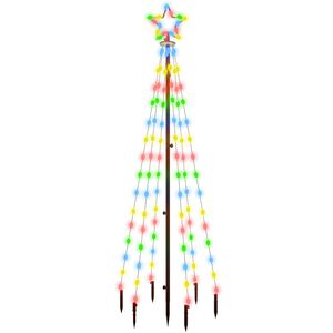 vidaXL Коледна елха с шип, многоцветна, 108 LED, 180 см