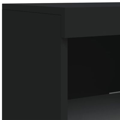 vidaXL Сайдборд с LED светлини, черен, 41x37x100 см