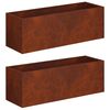 vidaXL Градинска саксия 2 бр. Ръждясало 40 x 20 x 20 см