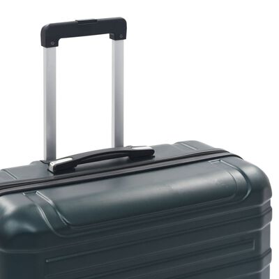 vidaXL Комплект твърди куфари с колелца, 2 бр, зелен, ABS