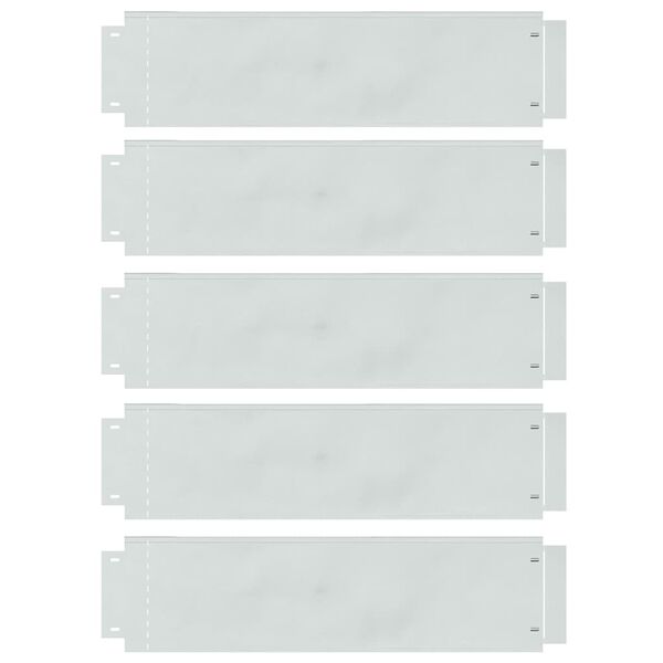 vidaXL Ограничители за тревни площи 5 pcs Сребрист 100 x 25 x 0,07 см