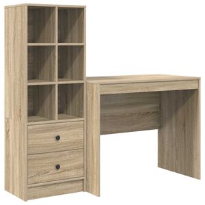 vidaXL Бюро Сонома дъб 135,5 x 50 x 127 см 2 бр.