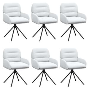 vidaXL Въртящи се трапезни столове 6 pcs Изкуствена Бяло