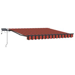 vidaXL Прибираща се тента Оранжево и кафяво 300 x 250 cm