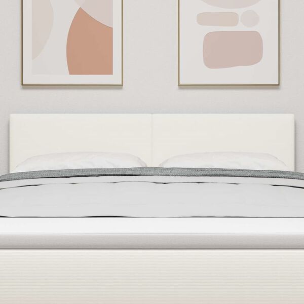 vidaXL LED глава С LED лентисти светлини Крем 144 см Полиестер