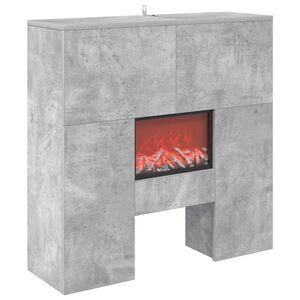 vidaXL Електрическа камина Бетонно 75 x 24,5 x 75 cm