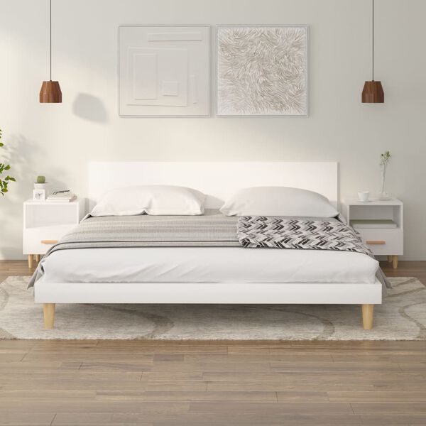 vidaXL Нощни шкафчета, 2 бр, бели, 40x35x47 см