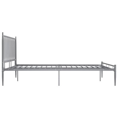vidaXL Рамка за легло, сива, метал, 140x200 cм