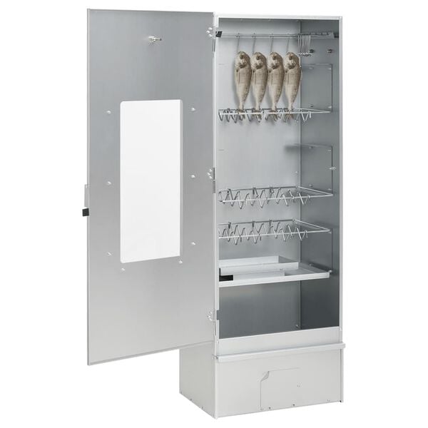 vidaXL Барбекю пещ димогенератор за студено пушене поцинкована стомана