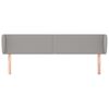 vidaXL Горна табла за легло с уши, светлосива, 203x23x78/88 см, плат