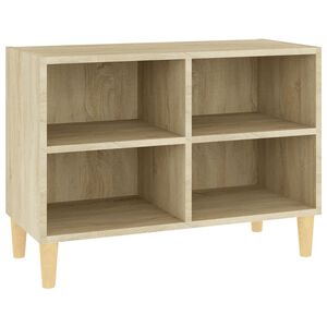 vidaXL ТВ шкаф с крака от дърво масив, дъб сонома, 69,5x30x50 см