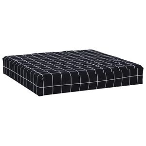 vidaXL Палетна възглавница черно каре 60x60x8 см Оксфорд плат