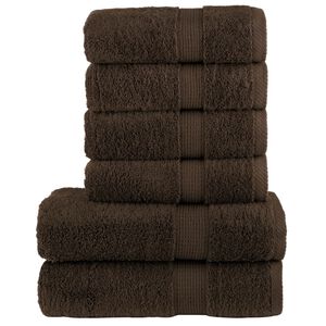 vidaXL Премиум комплект хавлии от 6 части SOLUND кафяв 600 gsm