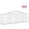 vidaXL Габионни кошници арка 15 бр 200x30x60/80 см поцинковано желязо