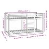 vidaXL Двуетажно легло, бяло, 80x200 см, борово дърво масив