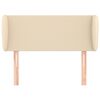 vidaXL Горна табла за легло с уши, кремава, 93x23x78/88 см, плат