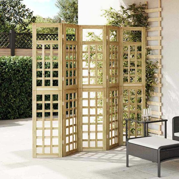 vidaXL Параван за уединение 5 pcs Кафяво 200 x 180 cm