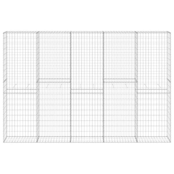 vidaXL Габионна стена с капаци, поцинкована стомана, 300x30x200 см