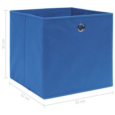 vidaXL Кутии за съхранение 10 бр сини 32x32x32 см плат
