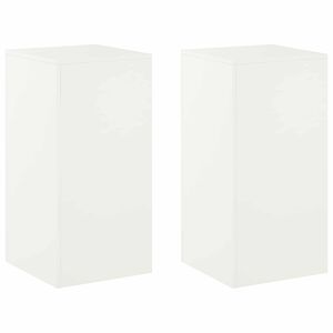 vidaXL Стойка за растения 2 pcs Бяло 40 x 40 x 80 cm Стомана