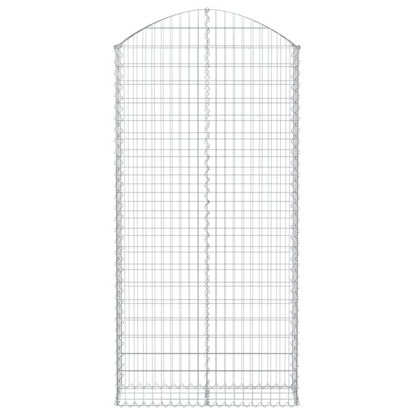 vidaXL Дъговидна габионна кошница 100x30x200/220 см поцинковано желязо