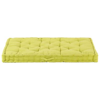 vidaXL Палетна възглавница за под, памук, 120x40x7 см, зелена