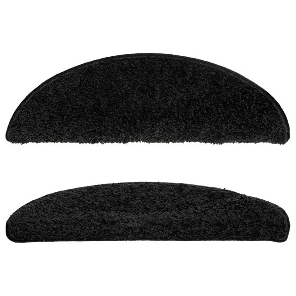 vidaXL Изтривалки за стълби, 15 бр., 56x17x3 см, черни, полукръгли