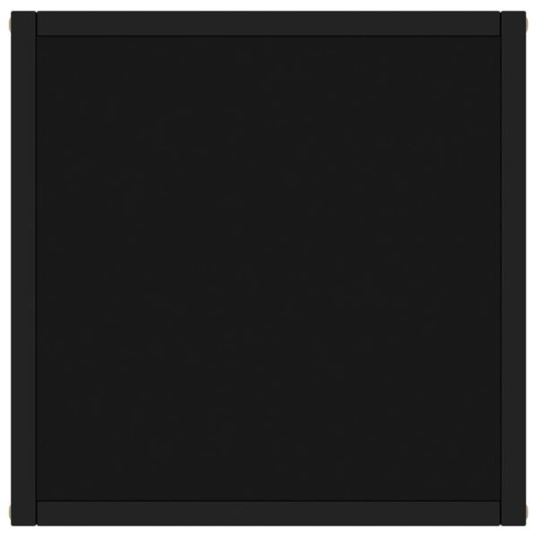 vidaXL Кафе маса, черна, с черно стъкло, 40x40x50 см