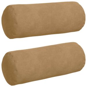 vidaXL Възглавници валяци 2 pcs Кафяво &Oslash; 15 x 40 см Кордюрова тъкан