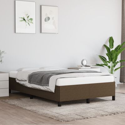 vidaXL Рамка за легло, тъмнокафява, 120x190 см, плат