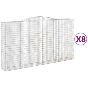vidaXL Габионни кошници арка 8 бр 400x50x220/240 см поцинковано желязо