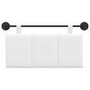vidaXL Висяща табла Монтиране на стена Бял 90 x 55 x 5 см текстил