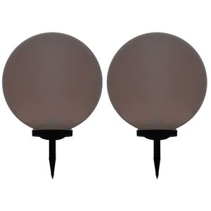 vidaXL Външни соларни лампи 2 бр LED сферични 50 см RGB
