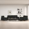 vidaXL Комплект дивани от 4 части с възглавници, черен, текстил