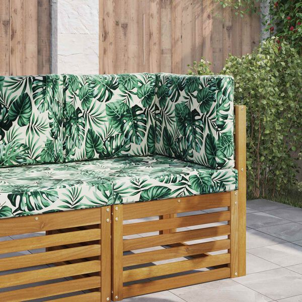 vidaXL Възглавница за диван на открито 3 pcs Мотив с листа Полиестер