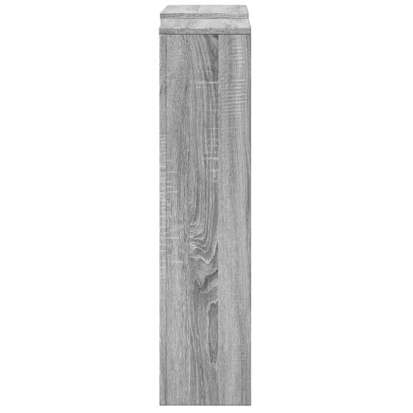 vidaXL Капак за радиатор, сив сонома, 205x21,5x83,5см, инженерно дърво