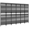 vidaXL Параван за стая, 6 панела, черен, полиратан